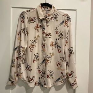 H&M button down printed blouse